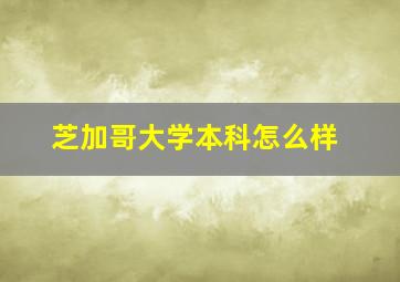 芝加哥大学本科怎么样