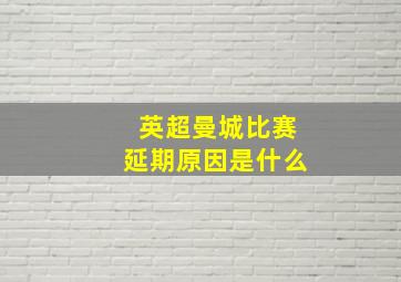 英超曼城比赛延期原因是什么