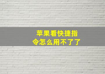 苹果看快捷指令怎么用不了了