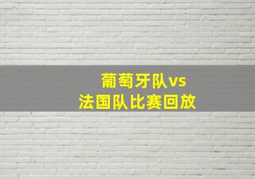 葡萄牙队vs法国队比赛回放