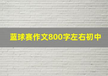 蓝球赛作文800字左右初中