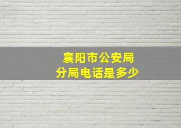 襄阳市公安局分局电话是多少