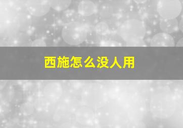 西施怎么没人用