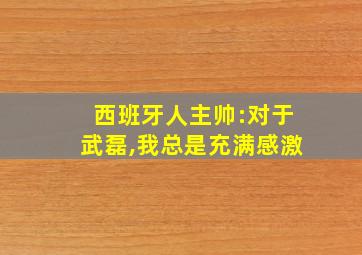 西班牙人主帅:对于武磊,我总是充满感激