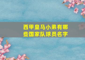 西甲皇马小弟有哪些国家队球员名字