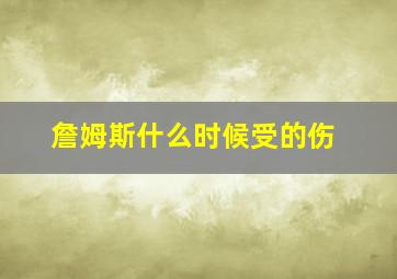 詹姆斯什么时候受的伤