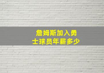 詹姆斯加入勇士球员年薪多少