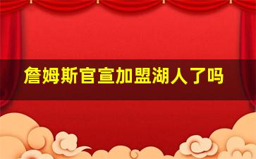 詹姆斯官宣加盟湖人了吗