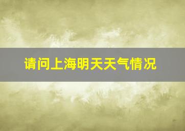 请问上海明天天气情况