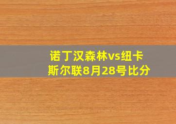 诺丁汉森林vs纽卡斯尔联8月28号比分