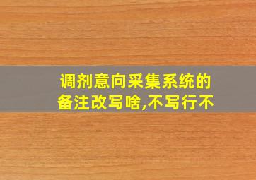 调剂意向采集系统的备注改写啥,不写行不