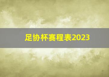 足协杯赛程表2023