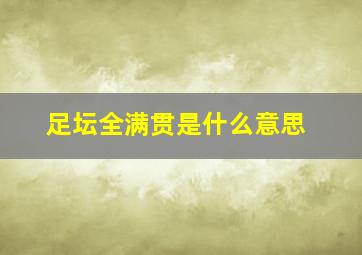 足坛全满贯是什么意思