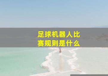 足球机器人比赛规则是什么