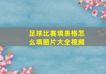 足球比赛填表格怎么填图片大全视频