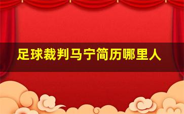 足球裁判马宁简历哪里人