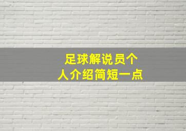 足球解说员个人介绍简短一点