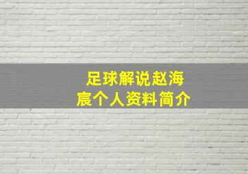 足球解说赵海宸个人资料简介