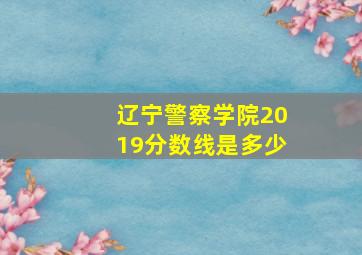 辽宁警察学院2019分数线是多少