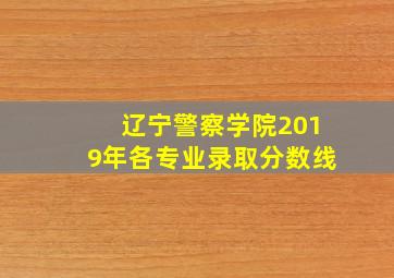 辽宁警察学院2019年各专业录取分数线