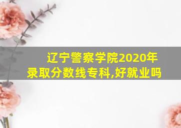 辽宁警察学院2020年录取分数线专科,好就业吗