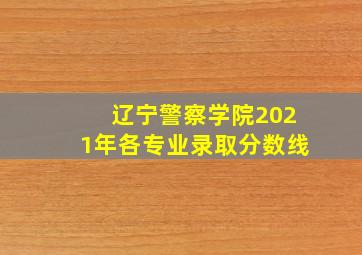 辽宁警察学院2021年各专业录取分数线