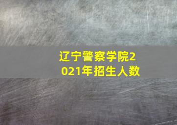 辽宁警察学院2021年招生人数