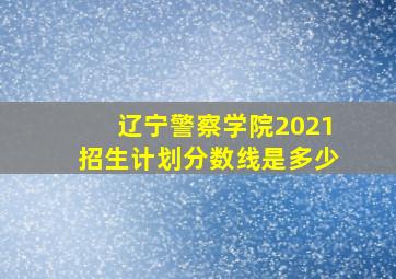 辽宁警察学院2021招生计划分数线是多少