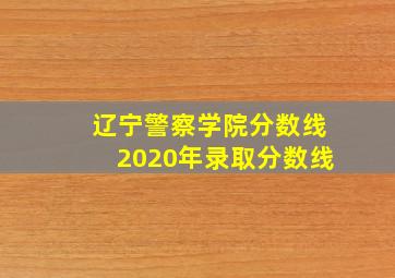 辽宁警察学院分数线2020年录取分数线