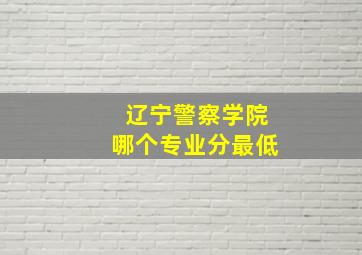 辽宁警察学院哪个专业分最低