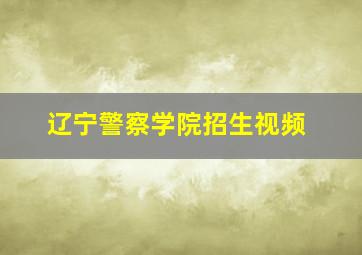 辽宁警察学院招生视频