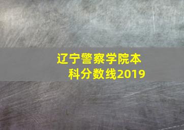 辽宁警察学院本科分数线2019