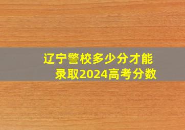 辽宁警校多少分才能录取2024高考分数