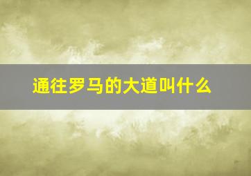 通往罗马的大道叫什么