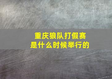 重庆狼队打假赛是什么时候举行的