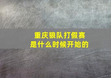 重庆狼队打假赛是什么时候开始的