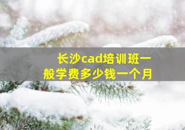 长沙cad培训班一般学费多少钱一个月