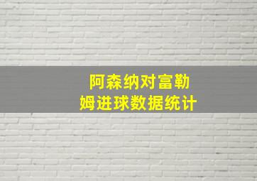 阿森纳对富勒姆进球数据统计