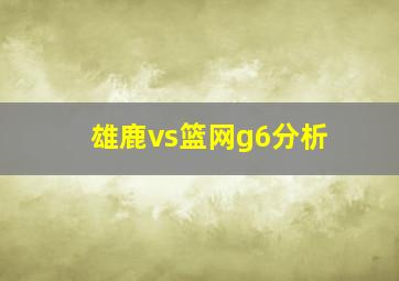 雄鹿vs篮网g6分析