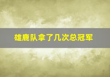 雄鹿队拿了几次总冠军