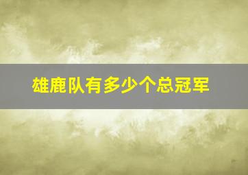 雄鹿队有多少个总冠军