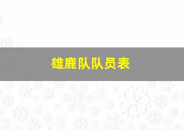 雄鹿队队员表