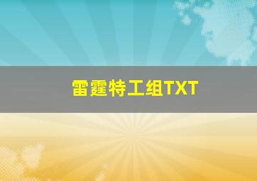 雷霆特工组TXT