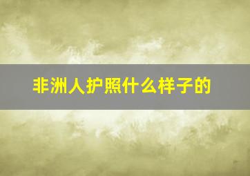 非洲人护照什么样子的