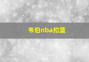 韦伯nba扣篮