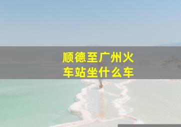 顺德至广州火车站坐什么车