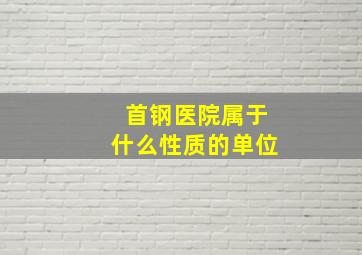 首钢医院属于什么性质的单位