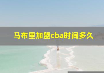 马布里加盟cba时间多久