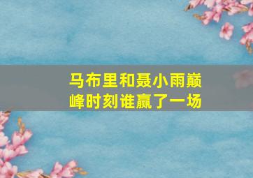 马布里和聂小雨巅峰时刻谁赢了一场