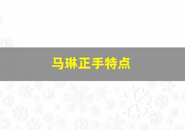 马琳正手特点